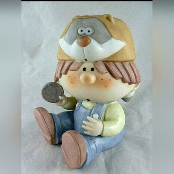 Vintage Bumpkins Boy Coin Bank By Fabrizio For George Good 6 1/2"  - Picture 1 of 9